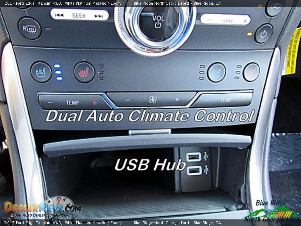 2017 Ford Edge Titanium AWD White Platinum Metallic / Ebony Photo #26