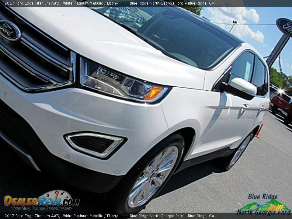 2017 Ford Edge Titanium AWD White Platinum Metallic / Ebony Photo #34