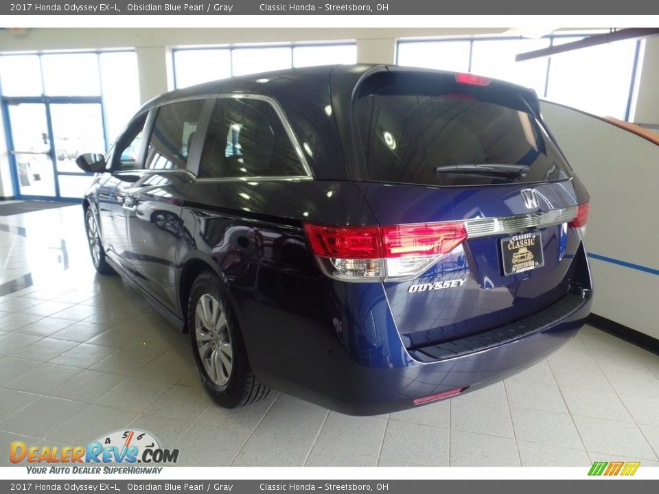 2017 Honda Odyssey EX-L Obsidian Blue Pearl / Gray Photo #2