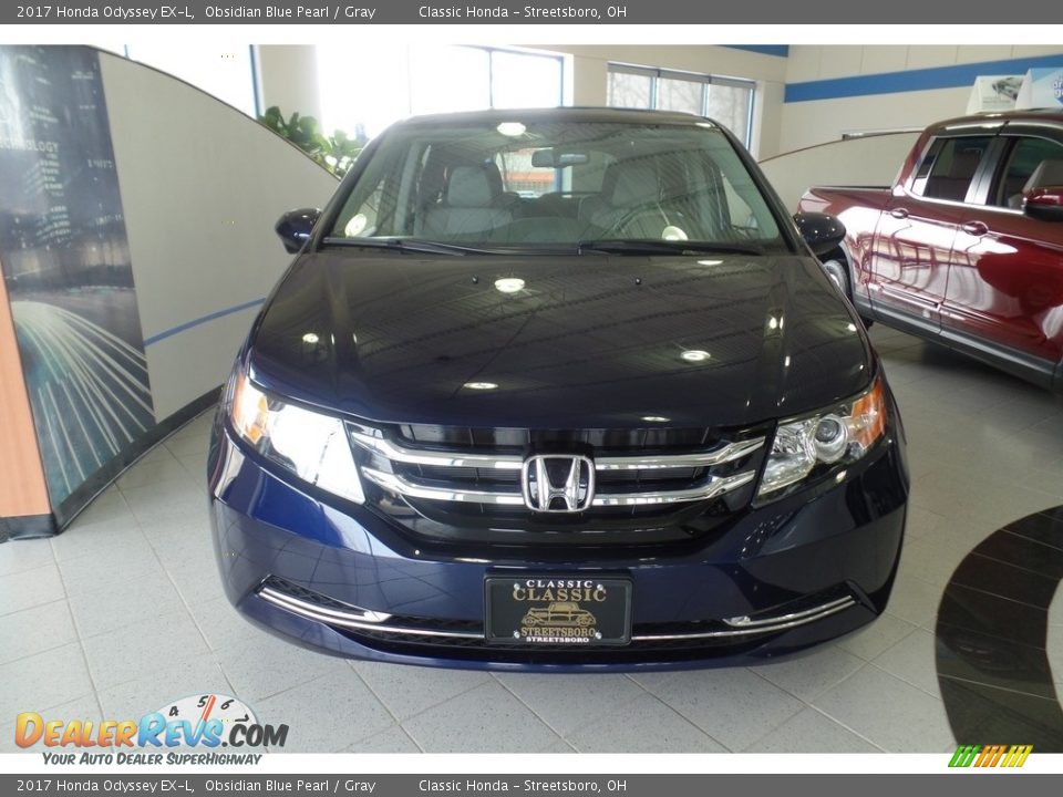 2017 Honda Odyssey EX-L Obsidian Blue Pearl / Gray Photo #3