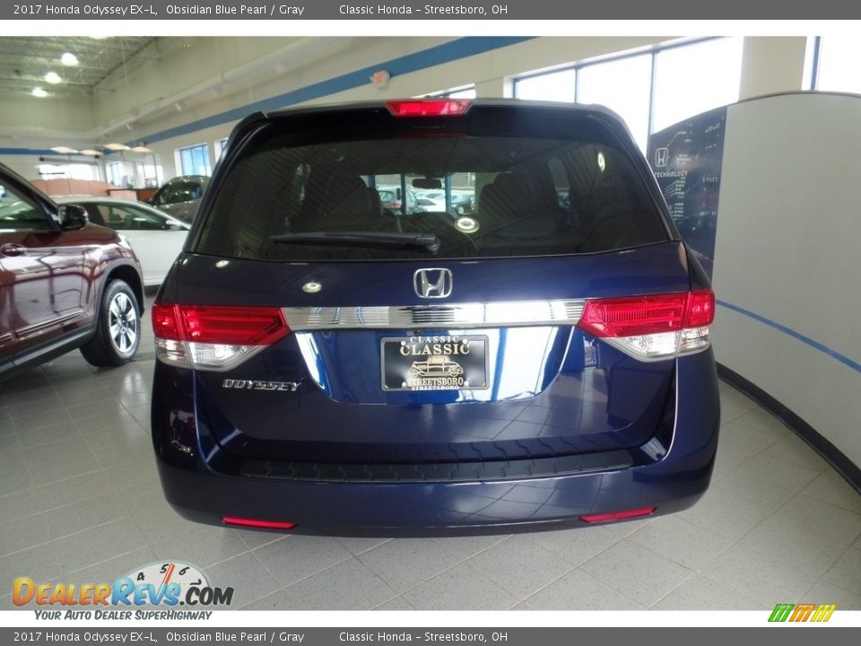 2017 Honda Odyssey EX-L Obsidian Blue Pearl / Gray Photo #4