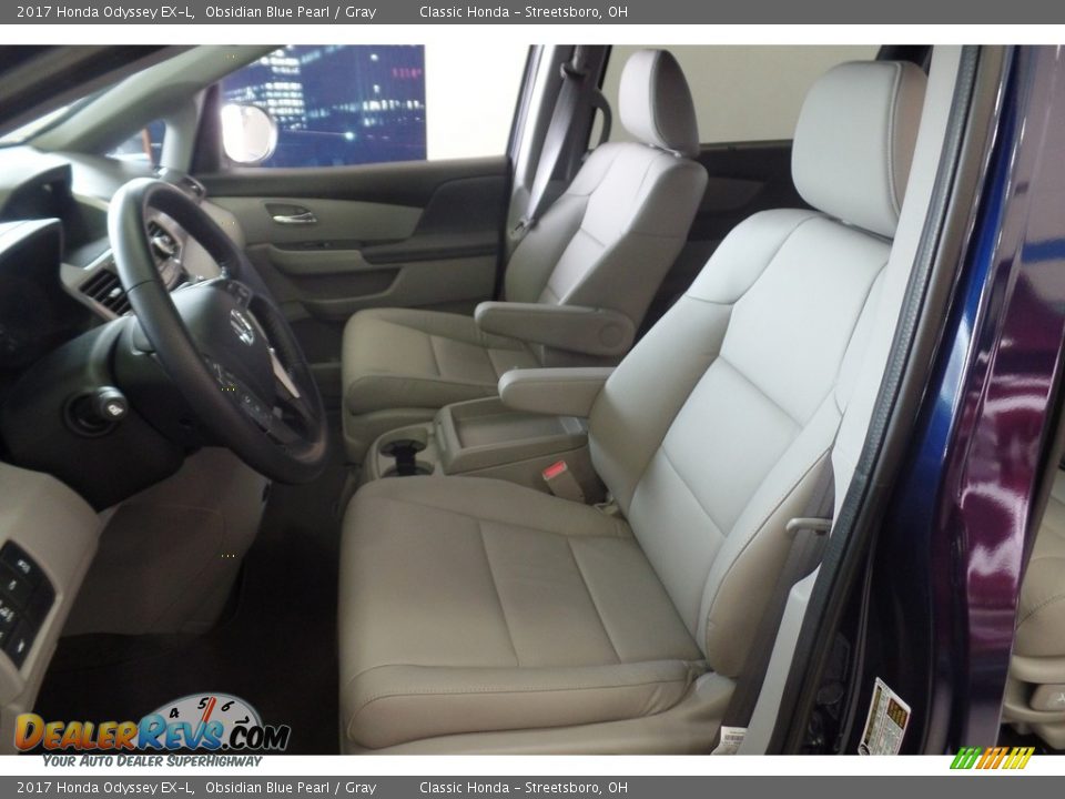 2017 Honda Odyssey EX-L Obsidian Blue Pearl / Gray Photo #7