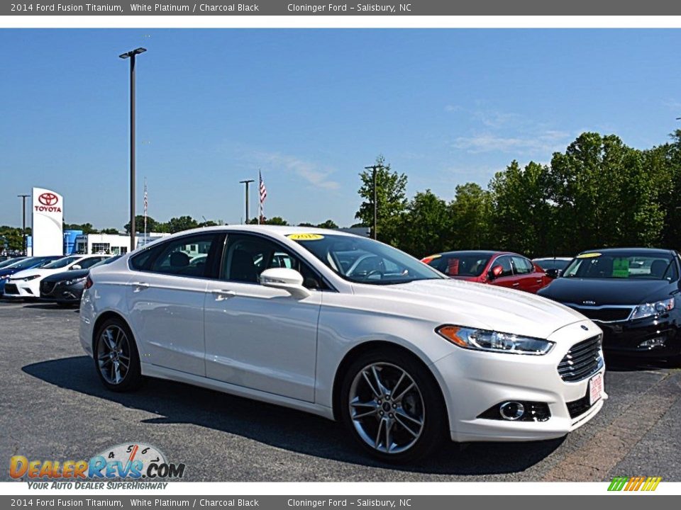 2014 Ford Fusion Titanium White Platinum / Charcoal Black Photo #1