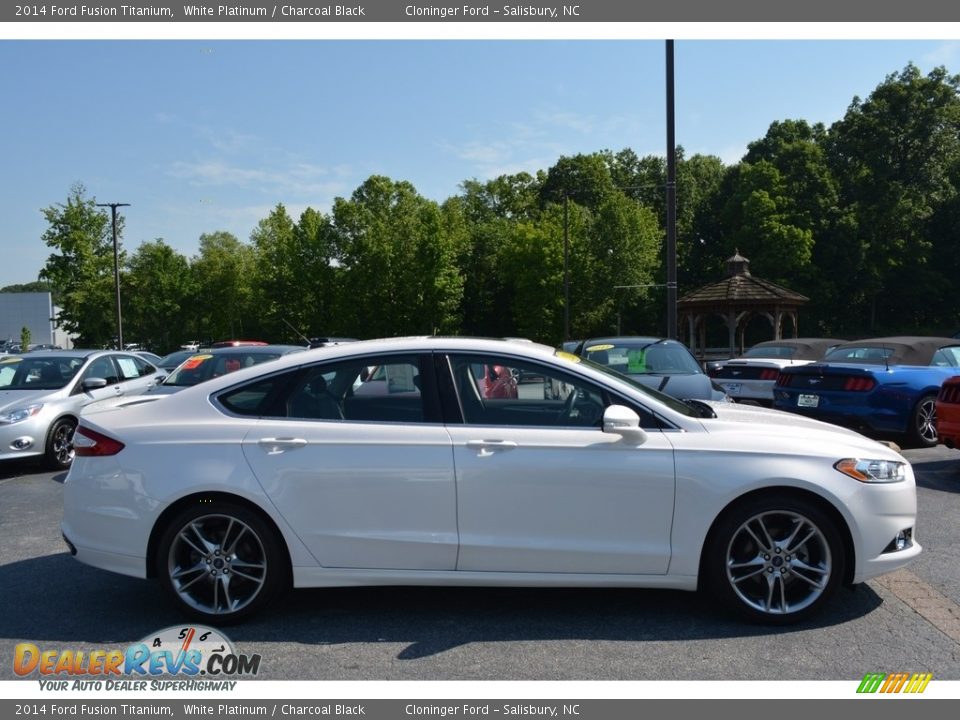 2014 Ford Fusion Titanium White Platinum / Charcoal Black Photo #2