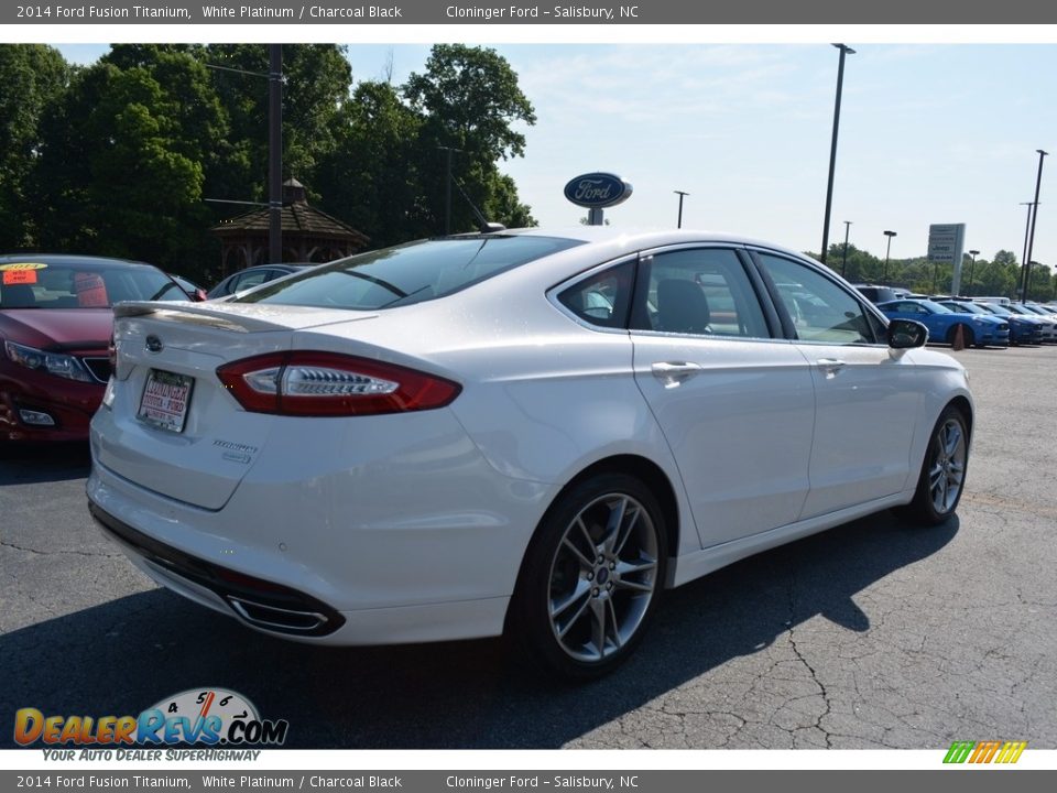 2014 Ford Fusion Titanium White Platinum / Charcoal Black Photo #3
