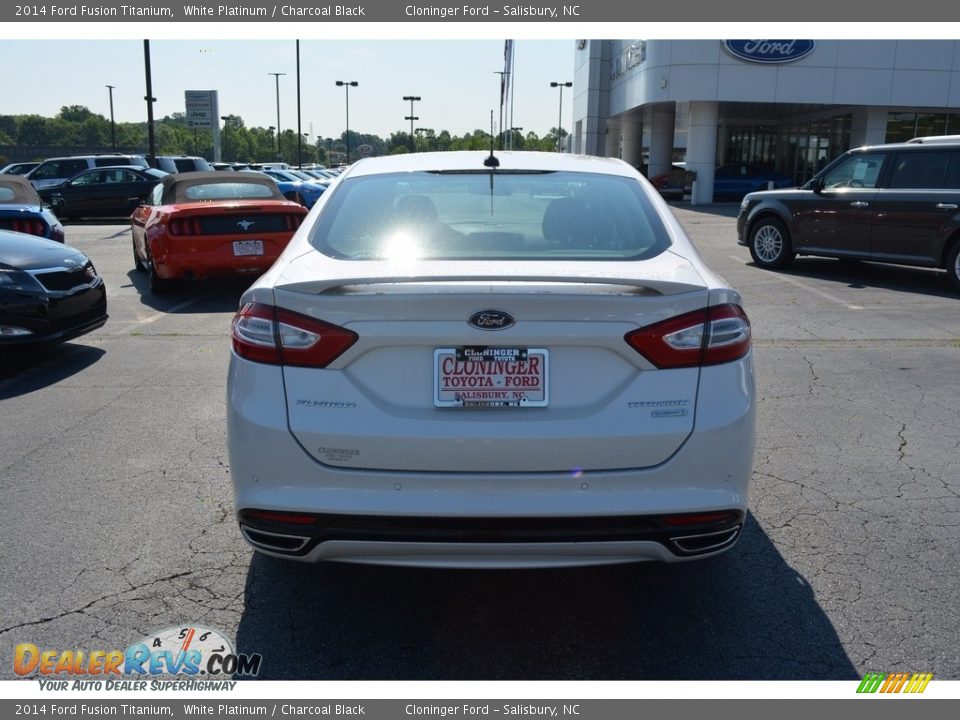 2014 Ford Fusion Titanium White Platinum / Charcoal Black Photo #4