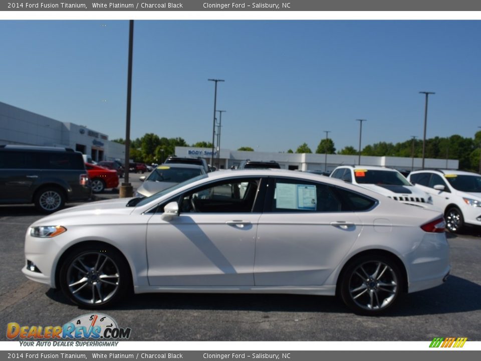 2014 Ford Fusion Titanium White Platinum / Charcoal Black Photo #5