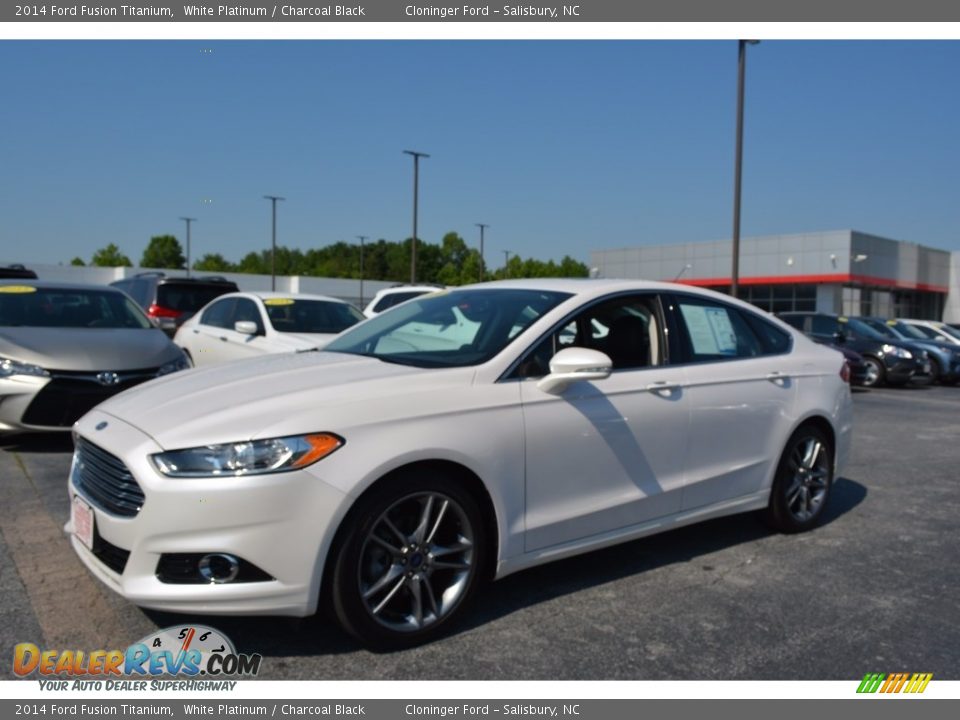 2014 Ford Fusion Titanium White Platinum / Charcoal Black Photo #6