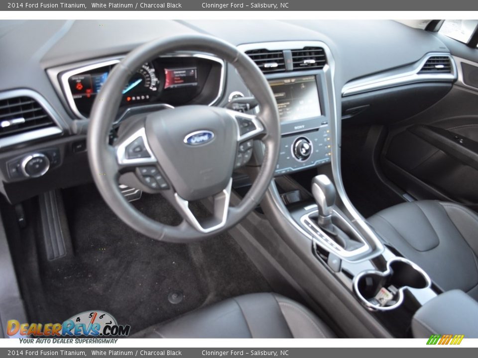 2014 Ford Fusion Titanium White Platinum / Charcoal Black Photo #11