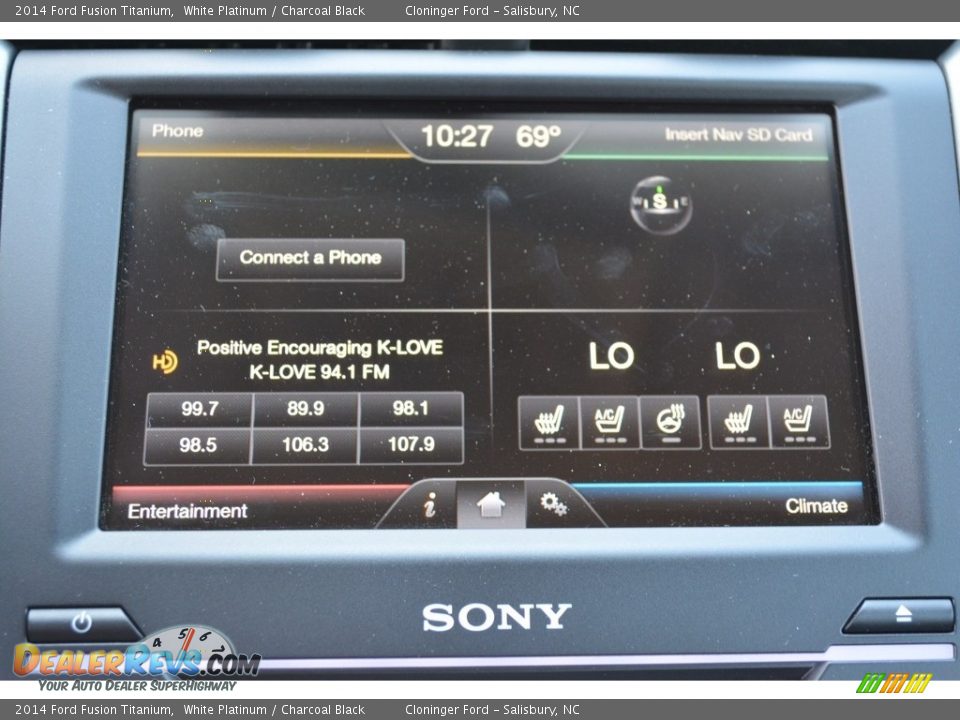 2014 Ford Fusion Titanium White Platinum / Charcoal Black Photo #17