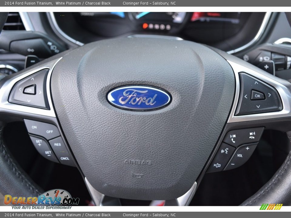 2014 Ford Fusion Titanium White Platinum / Charcoal Black Photo #21