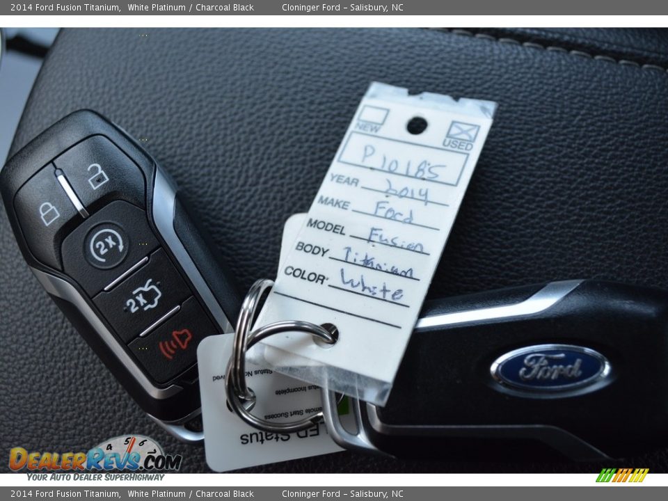 2014 Ford Fusion Titanium White Platinum / Charcoal Black Photo #27