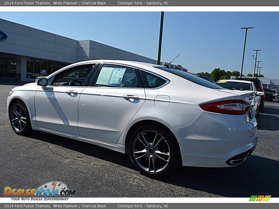 2014 Ford Fusion Titanium White Platinum / Charcoal Black Photo #28