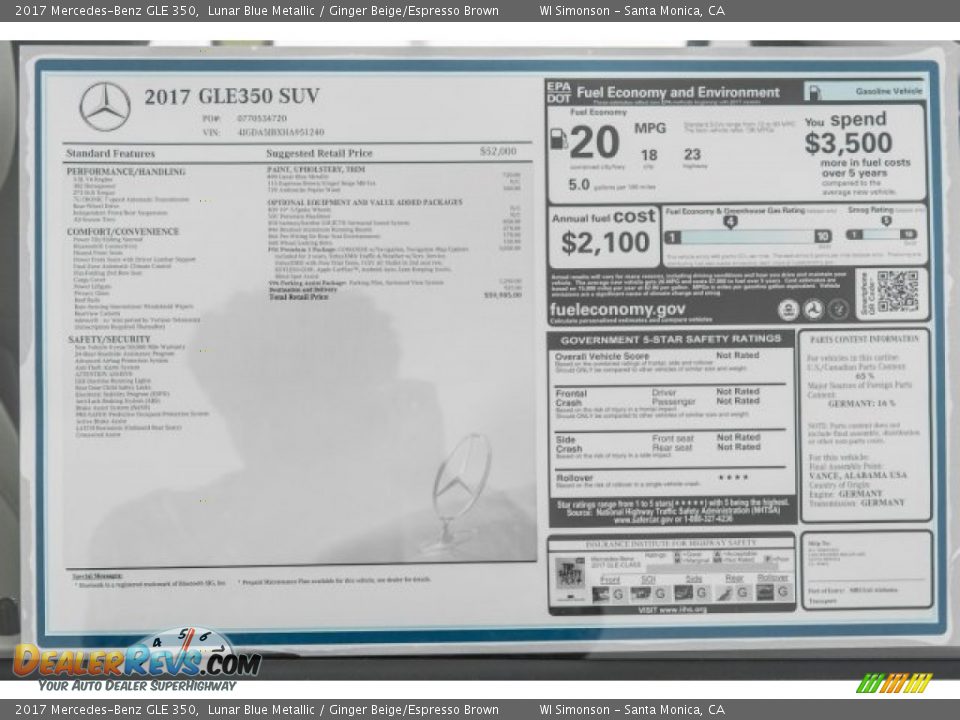 2017 Mercedes-Benz GLE 350 Lunar Blue Metallic / Ginger Beige/Espresso Brown Photo #11