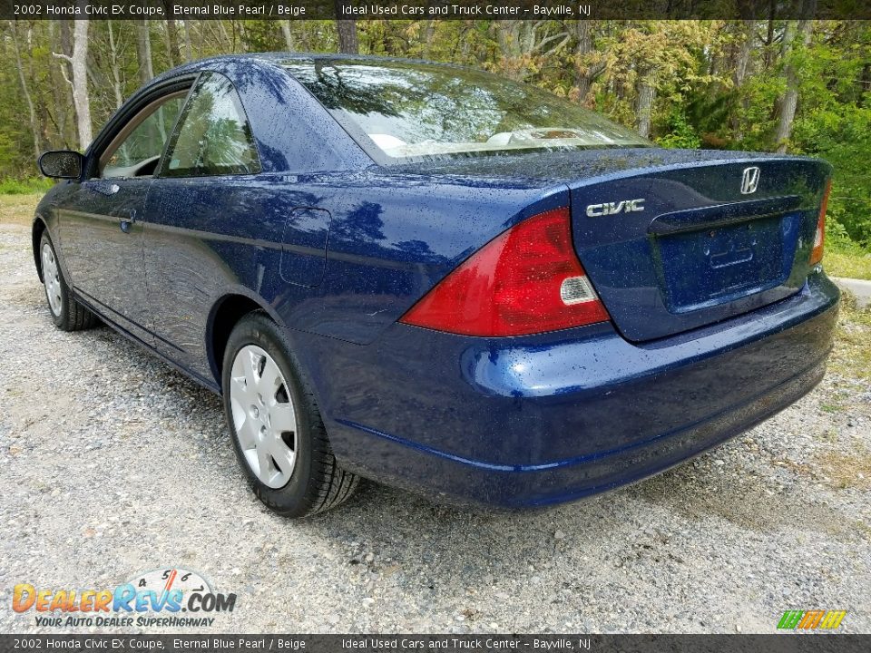 2002 Honda Civic EX Coupe Eternal Blue Pearl / Beige Photo #3