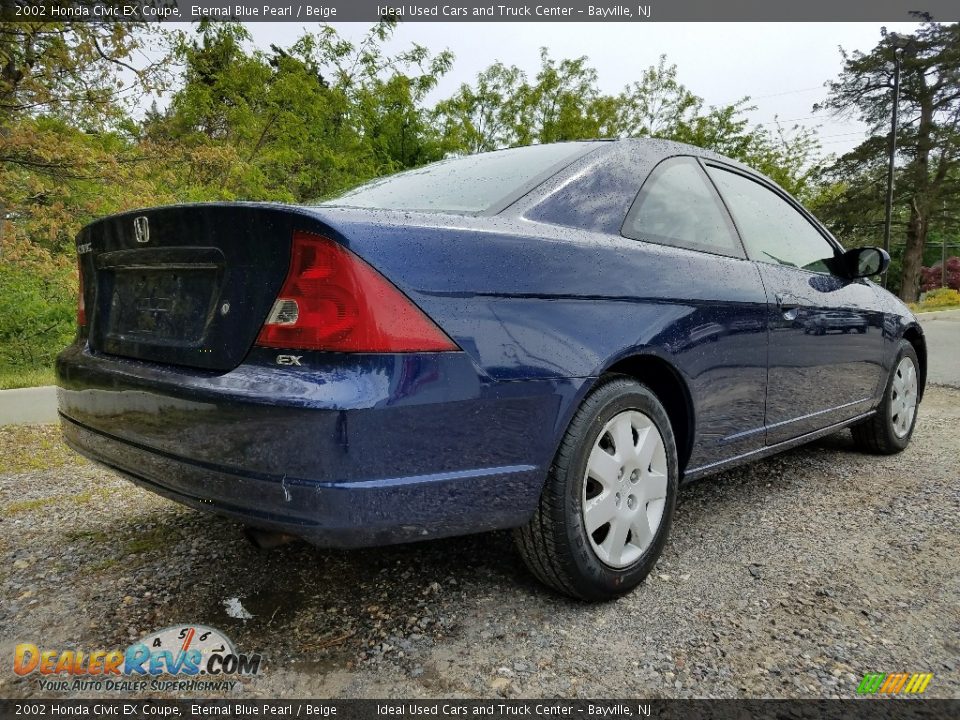 2002 Honda Civic EX Coupe Eternal Blue Pearl / Beige Photo #5