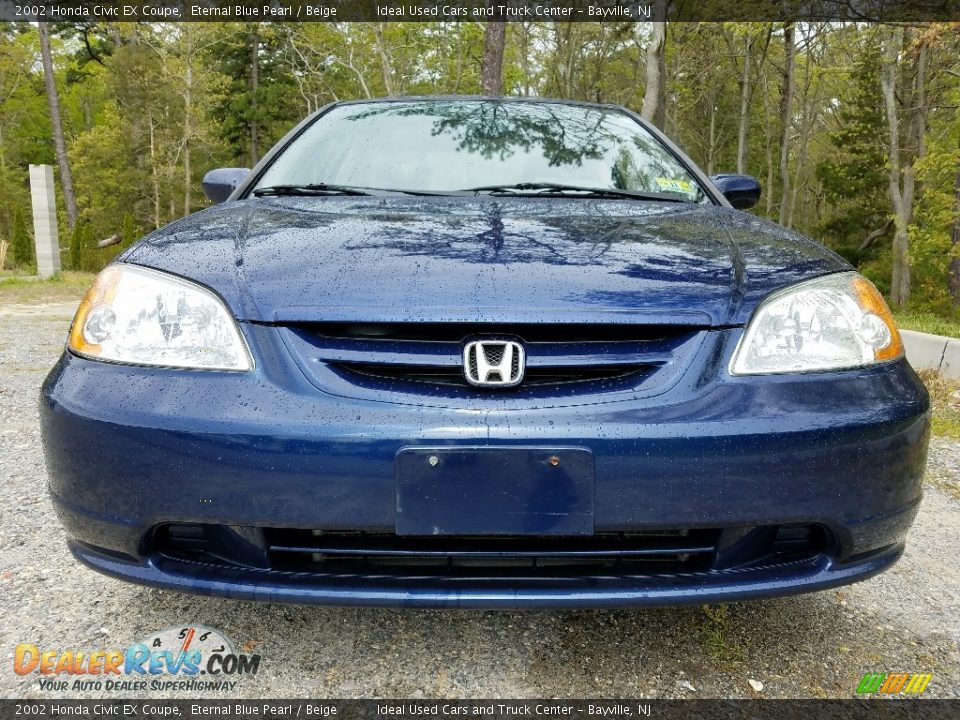2002 Honda Civic EX Coupe Eternal Blue Pearl / Beige Photo #8