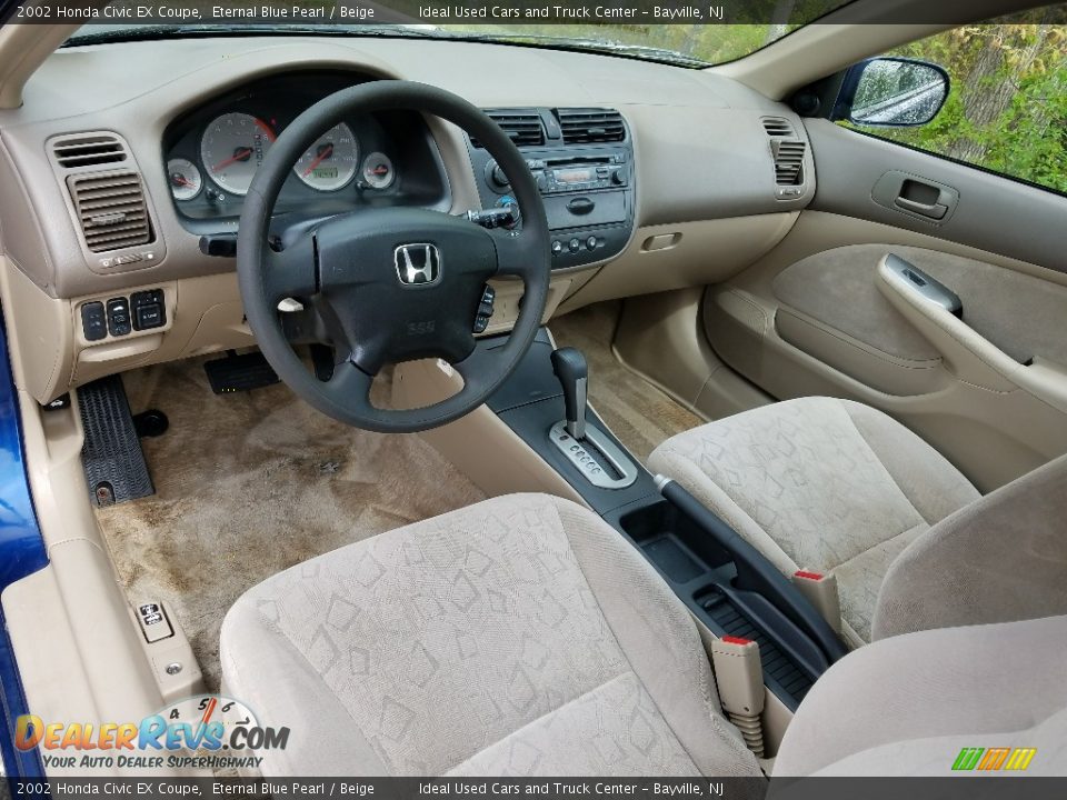 Beige Interior - 2002 Honda Civic EX Coupe Photo #13