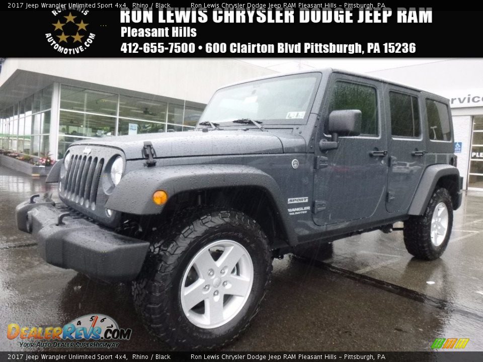 2017 Jeep Wrangler Unlimited Sport 4x4 Rhino / Black Photo #1