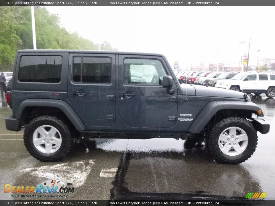 2017 Jeep Wrangler Unlimited Sport 4x4 Rhino / Black Photo #7