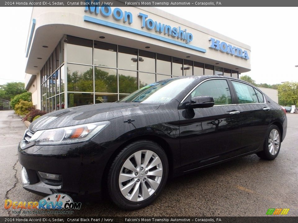 2014 Honda Accord EX-L Sedan Crystal Black Pearl / Ivory Photo #1