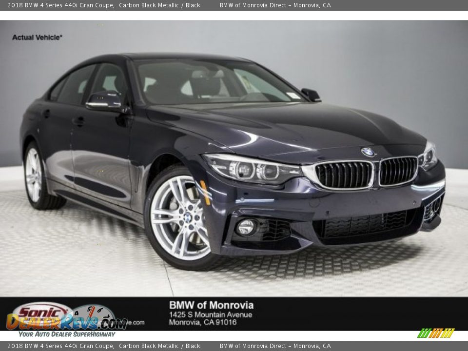 2018 BMW 4 Series 440i Gran Coupe Carbon Black Metallic / Black Photo #1