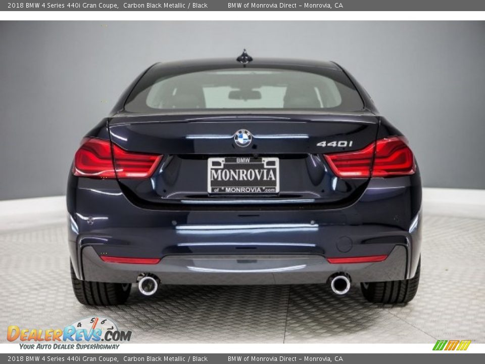 2018 BMW 4 Series 440i Gran Coupe Carbon Black Metallic / Black Photo #4