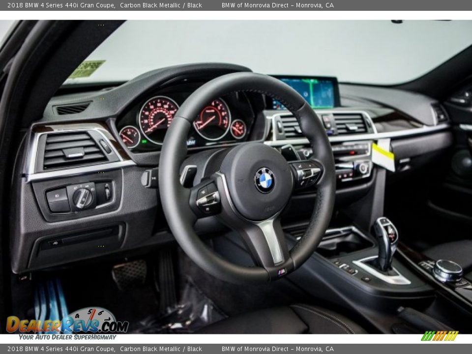 2018 BMW 4 Series 440i Gran Coupe Carbon Black Metallic / Black Photo #5