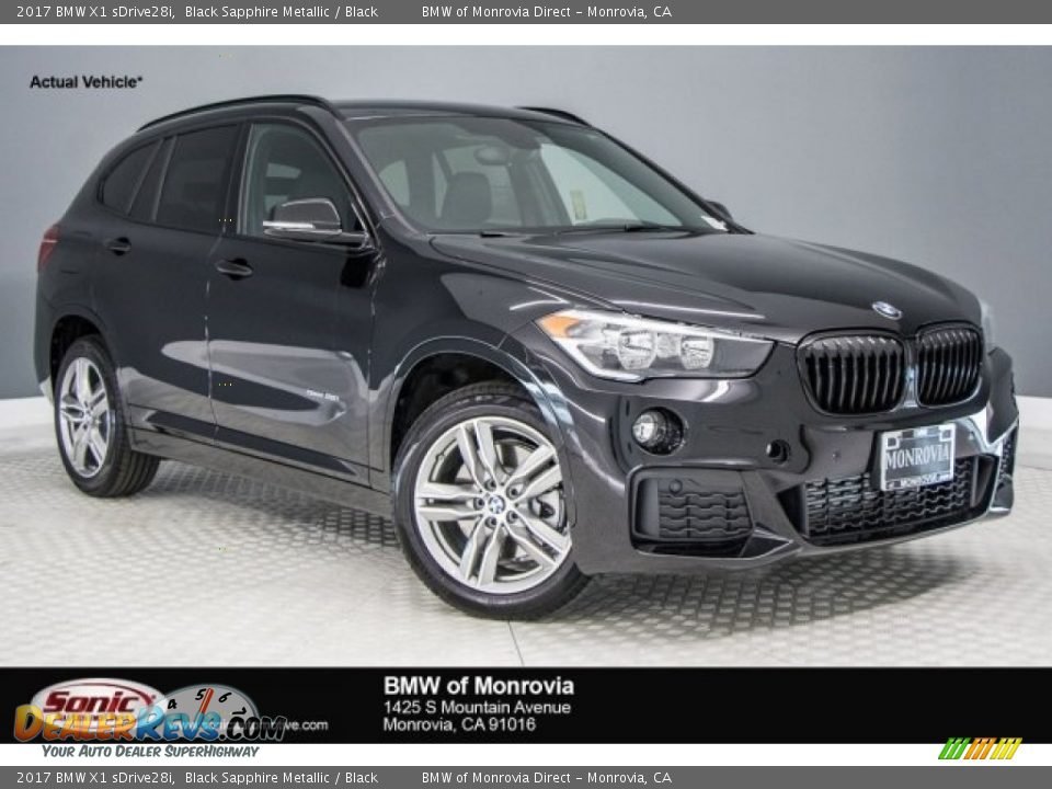 2017 BMW X1 sDrive28i Black Sapphire Metallic / Black Photo #1