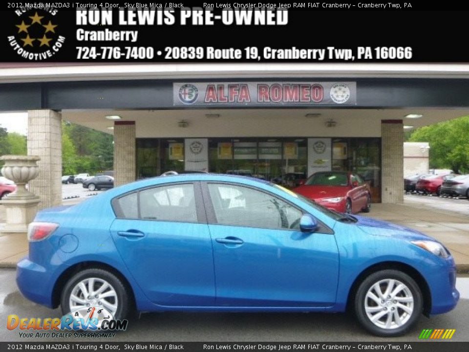 2012 Mazda MAZDA3 i Touring 4 Door Sky Blue Mica / Black Photo #1