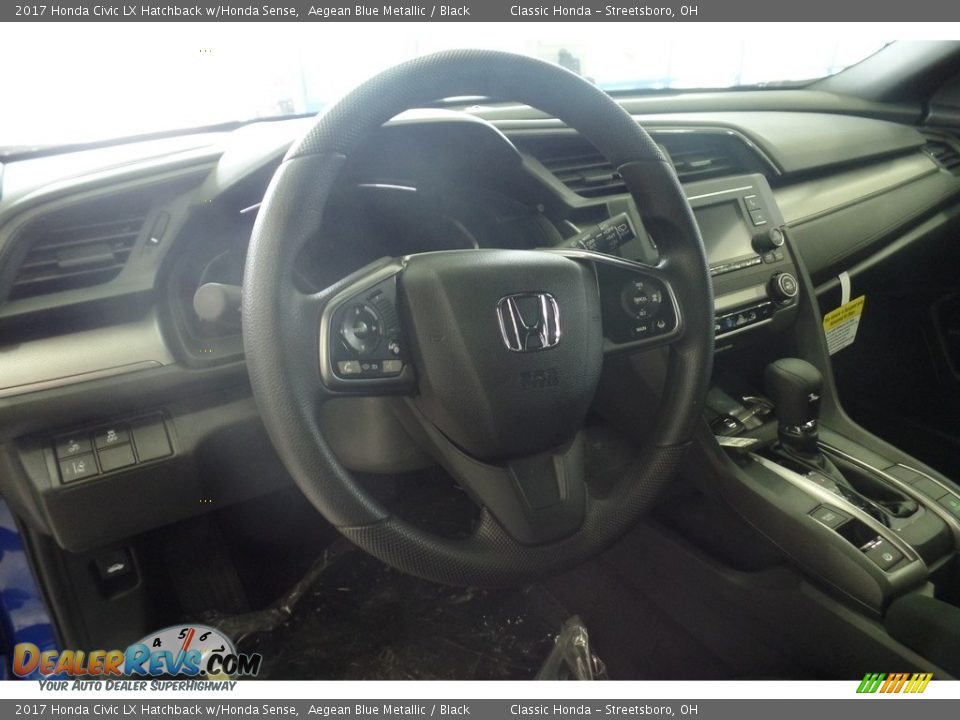 2017 Honda Civic LX Hatchback w/Honda Sense Aegean Blue Metallic / Black Photo #7