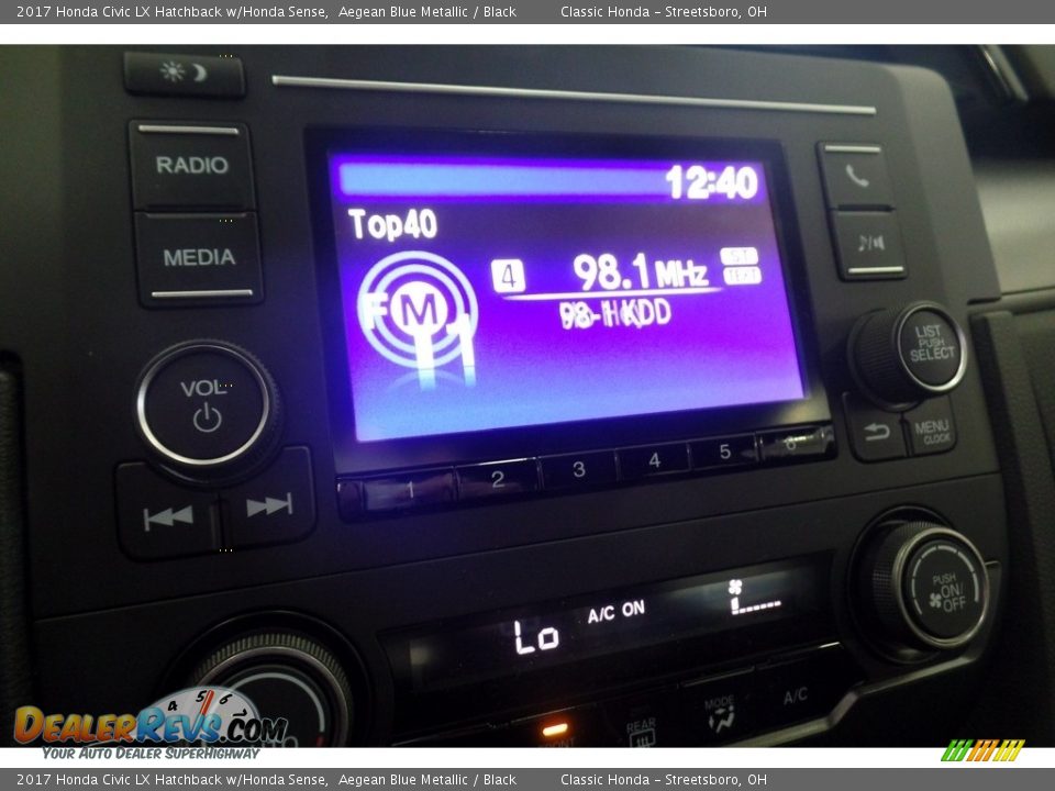 2017 Honda Civic LX Hatchback w/Honda Sense Aegean Blue Metallic / Black Photo #11