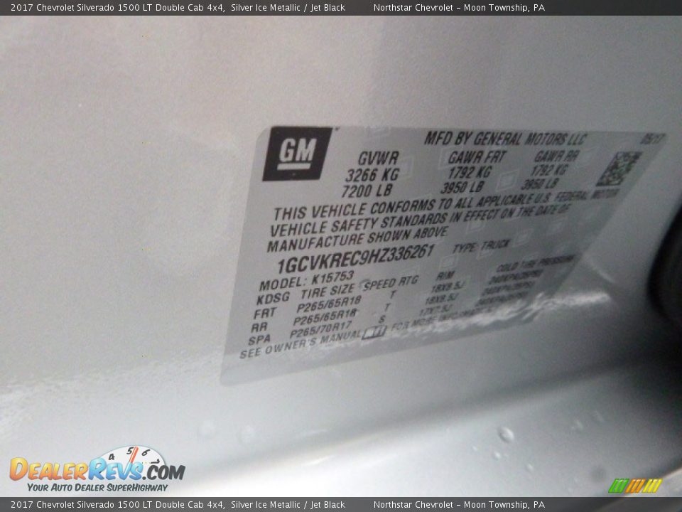 2017 Chevrolet Silverado 1500 LT Double Cab 4x4 Silver Ice Metallic / Jet Black Photo #17