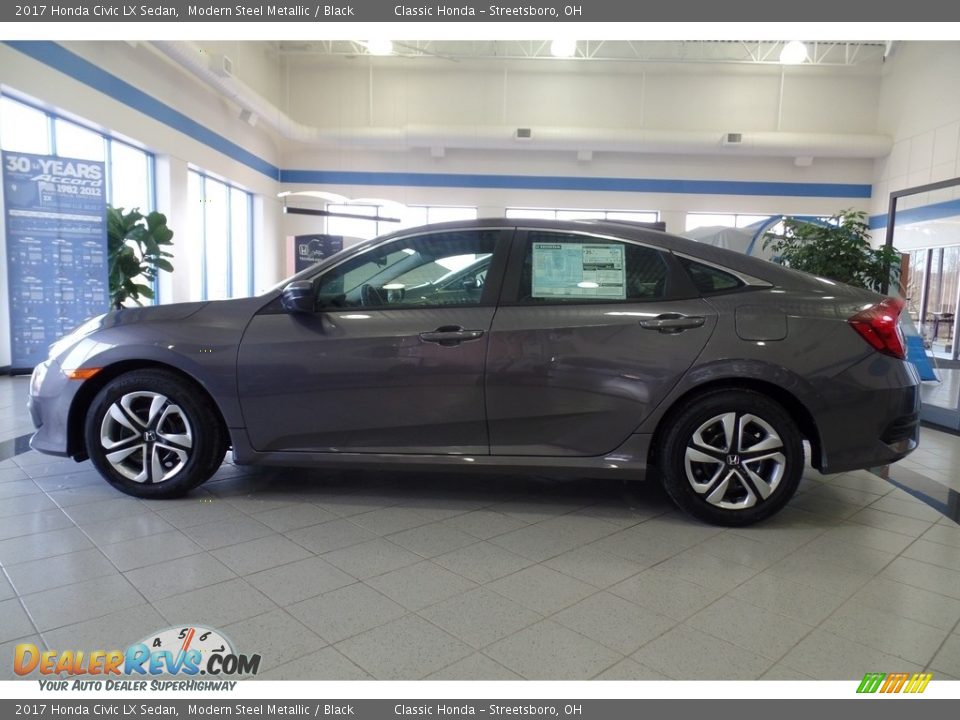 2017 Honda Civic LX Sedan Modern Steel Metallic / Black Photo #3