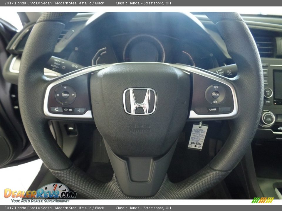 2017 Honda Civic LX Sedan Modern Steel Metallic / Black Photo #14