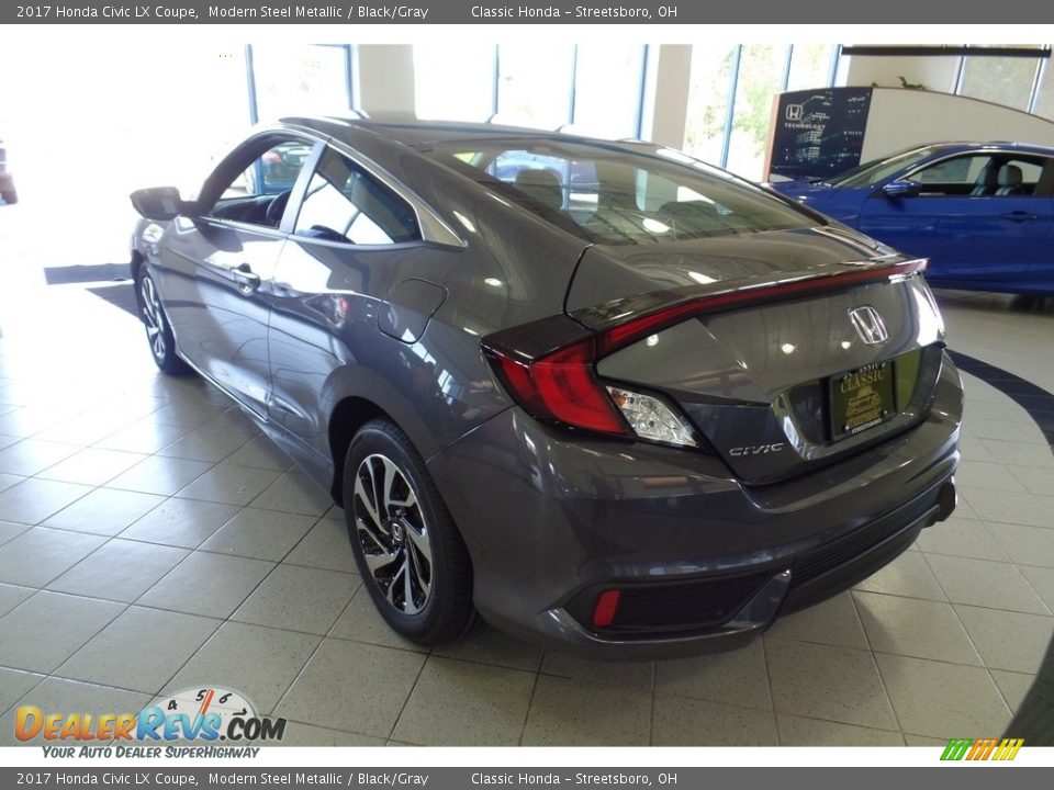 2017 Honda Civic LX Coupe Modern Steel Metallic / Black/Gray Photo #2