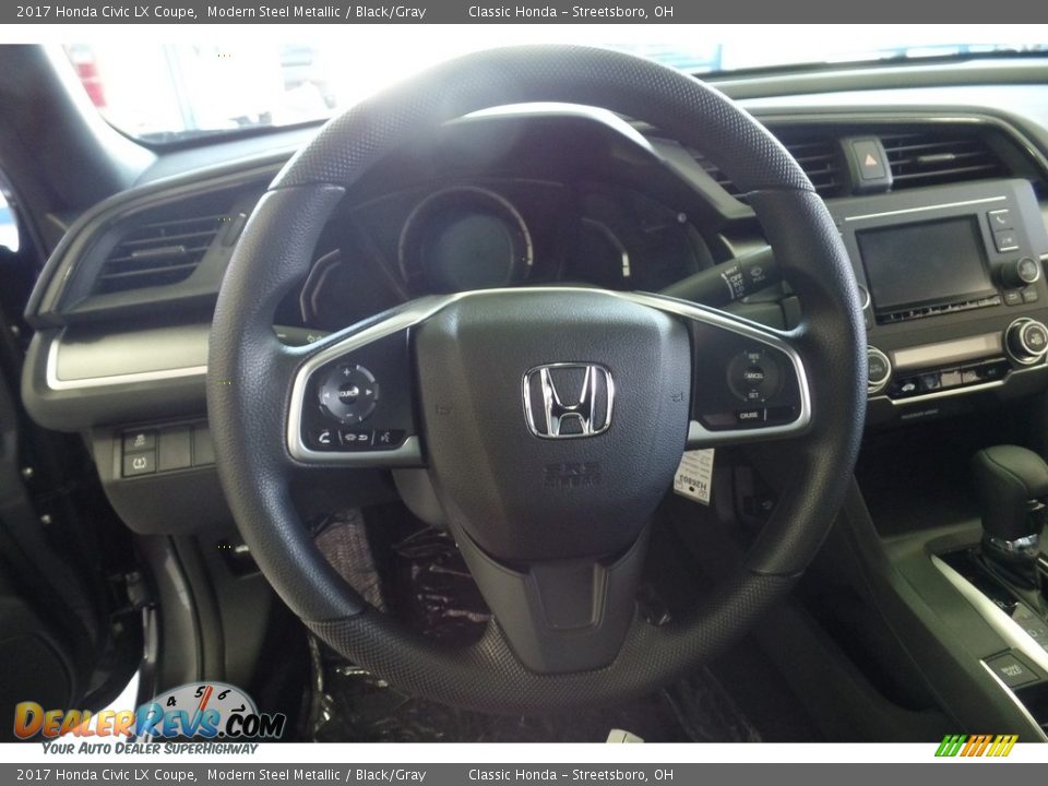 2017 Honda Civic LX Coupe Modern Steel Metallic / Black/Gray Photo #9