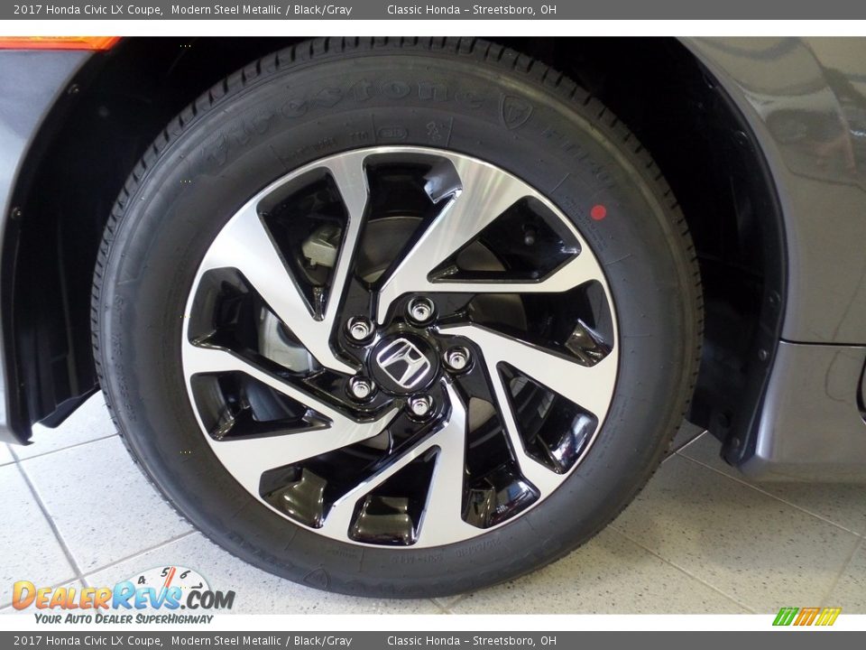 2017 Honda Civic LX Coupe Modern Steel Metallic / Black/Gray Photo #14