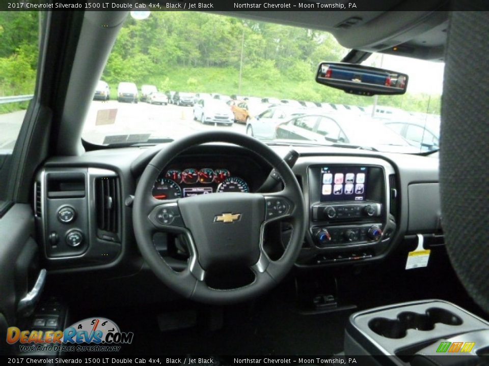 2017 Chevrolet Silverado 1500 LT Double Cab 4x4 Black / Jet Black Photo #14