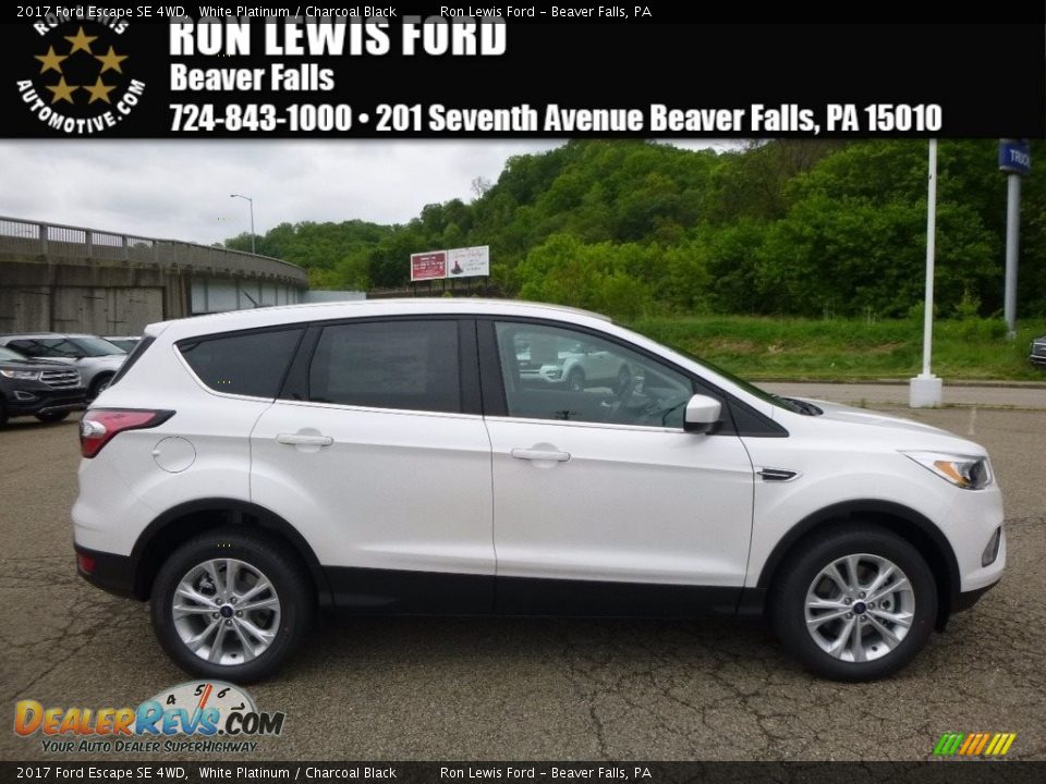 2017 Ford Escape SE 4WD White Platinum / Charcoal Black Photo #1