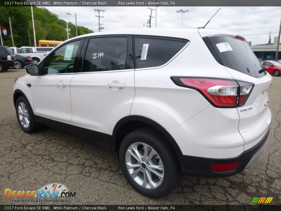 2017 Ford Escape SE 4WD White Platinum / Charcoal Black Photo #5