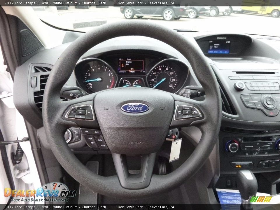 2017 Ford Escape SE 4WD White Platinum / Charcoal Black Photo #17