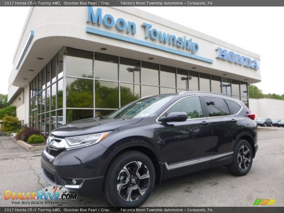 2017 Honda CR-V Touring AWD Obsidian Blue Pearl / Gray Photo #1