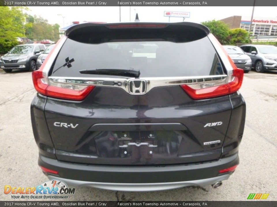 2017 Honda CR-V Touring AWD Obsidian Blue Pearl / Gray Photo #3