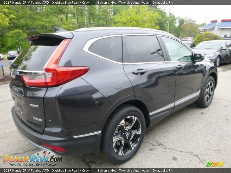 2017 Honda CR-V Touring AWD Obsidian Blue Pearl / Gray Photo #4