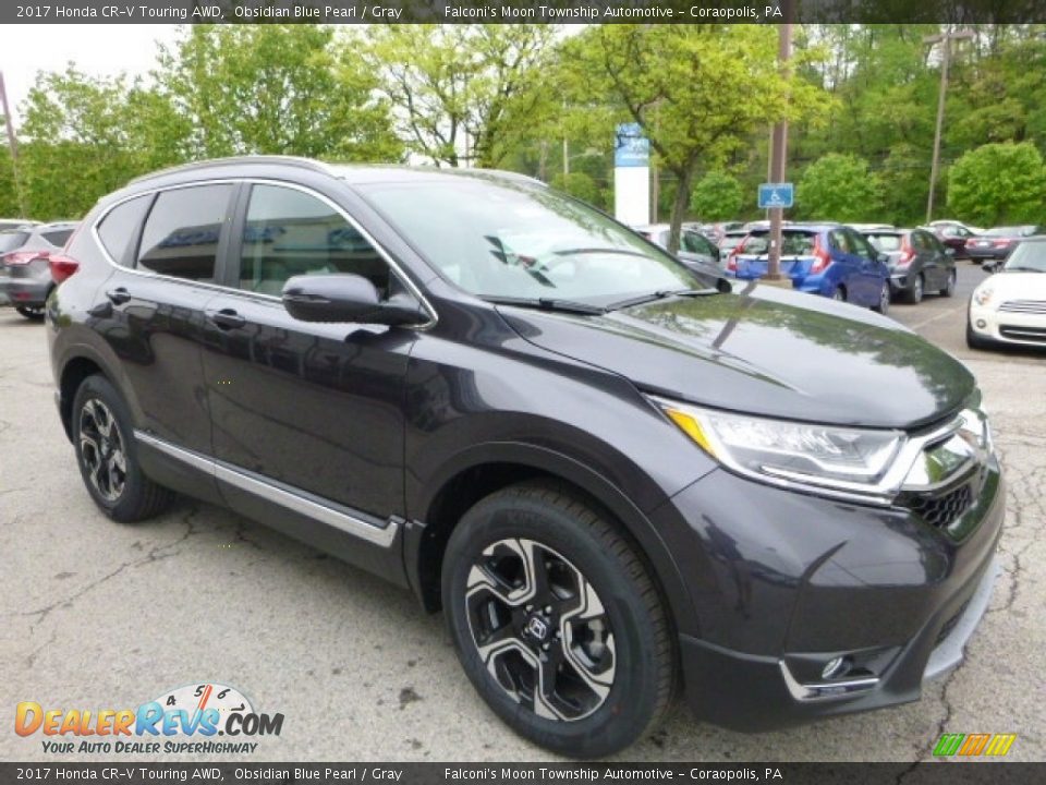 2017 Honda CR-V Touring AWD Obsidian Blue Pearl / Gray Photo #5