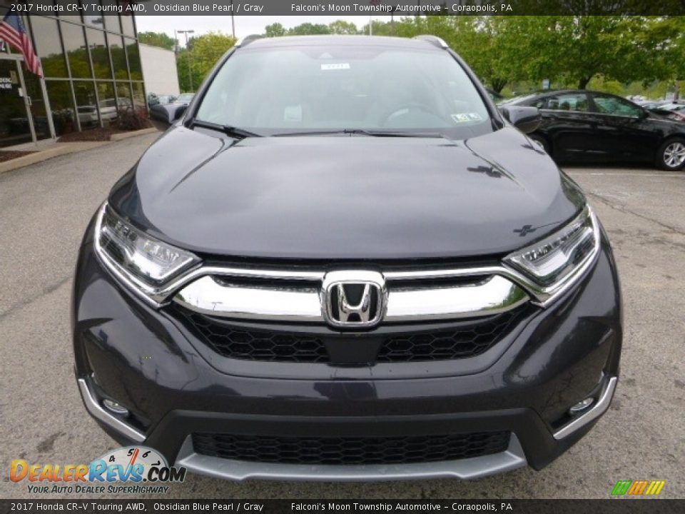 2017 Honda CR-V Touring AWD Obsidian Blue Pearl / Gray Photo #6
