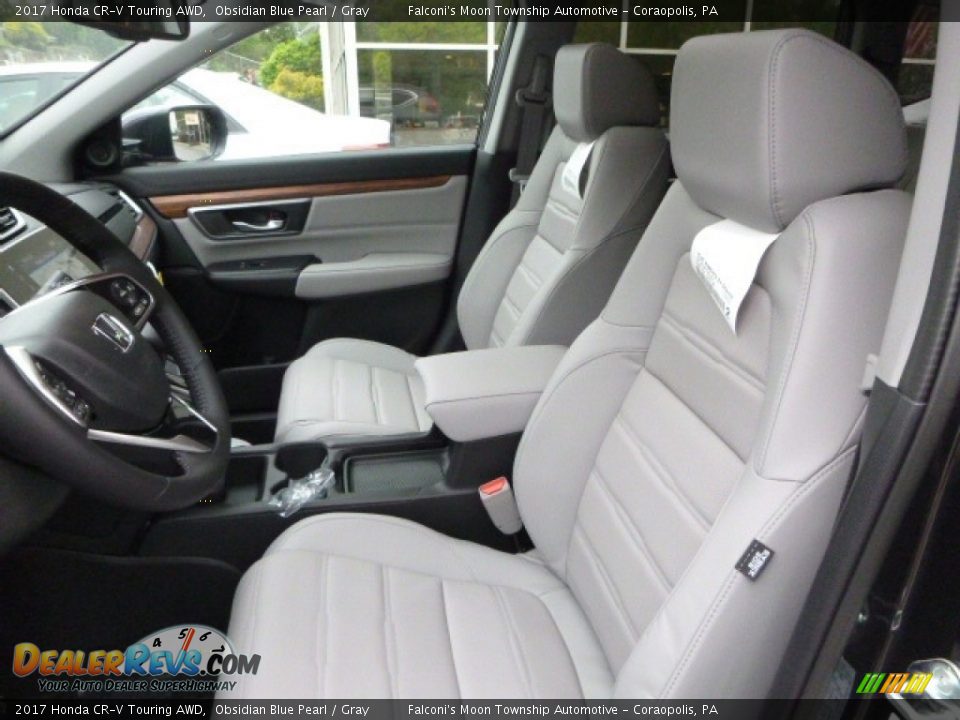 2017 Honda CR-V Touring AWD Obsidian Blue Pearl / Gray Photo #8