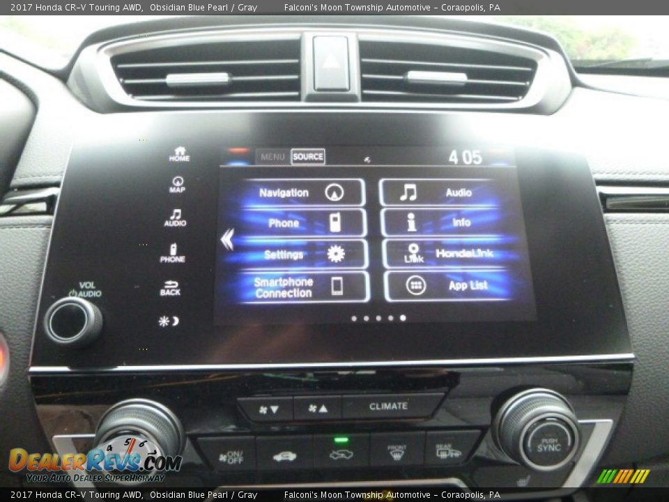 2017 Honda CR-V Touring AWD Obsidian Blue Pearl / Gray Photo #14