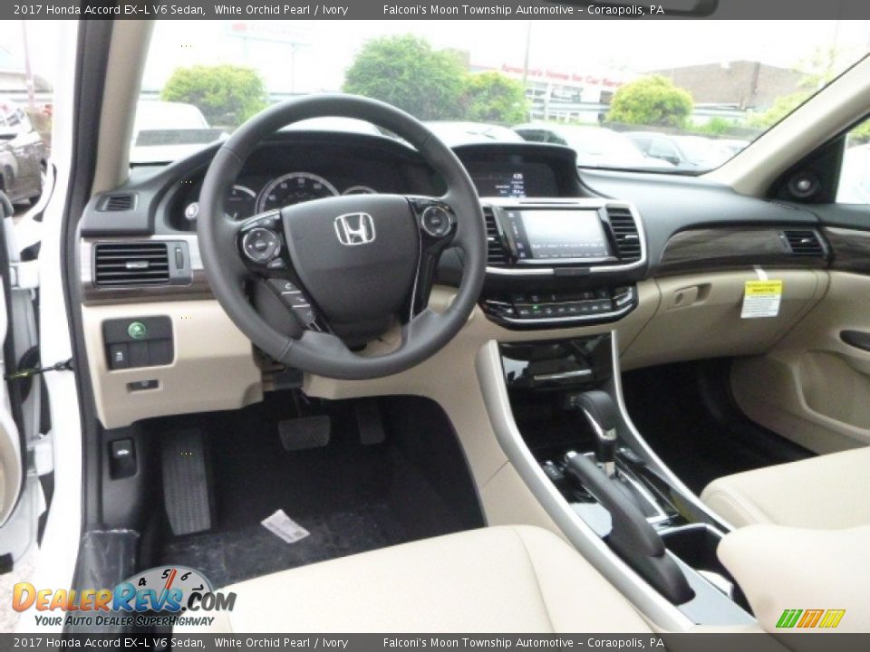 2017 Honda Accord EX-L V6 Sedan White Orchid Pearl / Ivory Photo #10